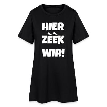 Hier zeek wir - Frauen T-Shirt-Kleid - Schwarz - Vorne
