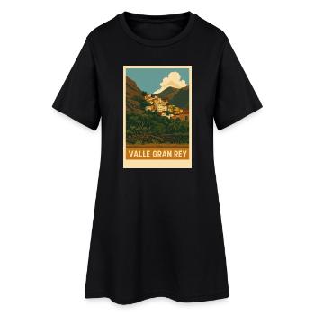 La Calera Valle Gran Rey - Frauen T-Shirt-Kleid - Schwarz - Vorne