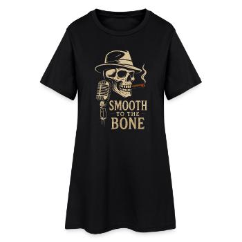SMOOTH TO THE BONE : Crâne Jazz Blues, Chapeau & C - Robe T-shirt Femme - noir - Devant