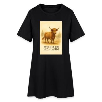 Spirit of the Highlands Cow - Robe T-shirt Femme - noir - Devant