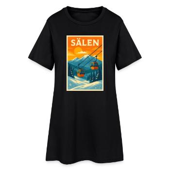Funiculaire Sälen Sunset - Robe T-shirt Femme - noir - Devant