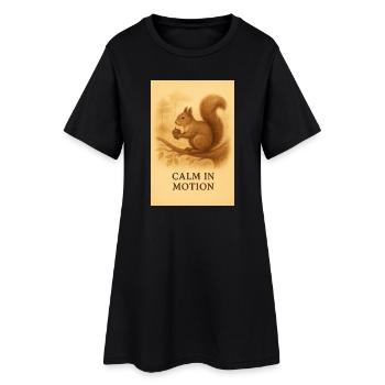 Calme en mouvement écureuil sépia - Robe T-shirt Femme - noir - Devant