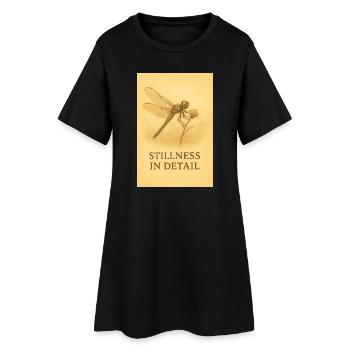 Silence dans les détails, Libellule. - Robe T-shirt Femme - noir - Devant