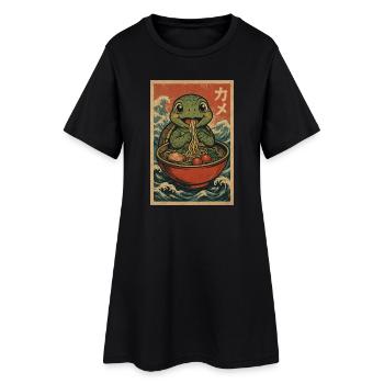 Kame Ramen Vintage Wave - Women’s T-Shirt Dress - black - Front