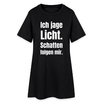 Lichtjagd: Schatten folgen mir - Frauen T-Shirt-Kleid - Schwarz - Vorne