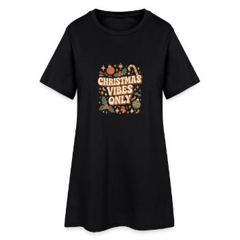 Only Christmas vibes - Women’s T-Shirt Dress - black - Front