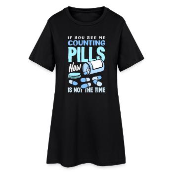 Pharmacien Technicien Pharmaceutique - Robe T-shirt Femme - noir - Devant