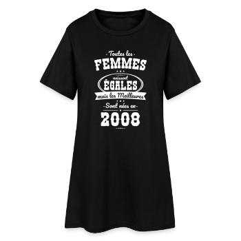 18 Jahre alt – Die Besten wurden 2008 geboren - Frauen T-Shirt-Kleid - Schwarz - Vorne