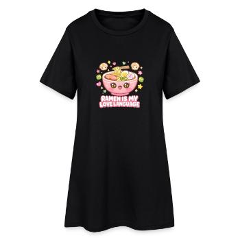 Kanagawa Wave Ramen Bowl Kawaii Japonais - Robe T-shirt Femme - noir - Devant