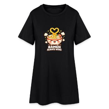 Kanagawa Wave Ramen Bowl Kawaii Japonais - Robe T-shirt Femme - noir - Devant