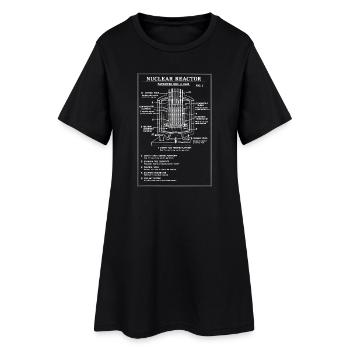 Kernreaktor-Blaupausendiagramm - Frauen T-Shirt-Kleid - Schwarz - Vorne