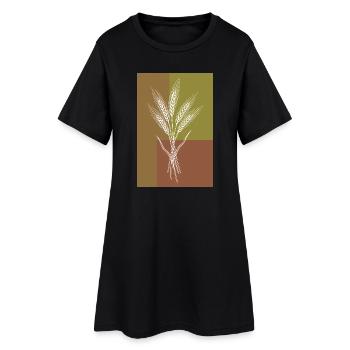Art en lignes d’épis de blé – Motif de la nature - Robe T-shirt Femme - noir - Devant