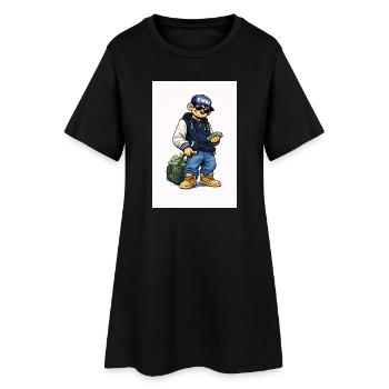Kingz Le Petit Arnaqueur - Robe T-shirt Femme - noir - Devant