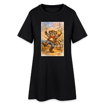 Cowboy raton laveur avec bocal de lucioles - Robe T-shirt Femme - noir - Devant