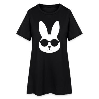 Cooler Hase Sonnenbrille Clean Vektor - Frauen T-Shirt-Kleid - Schwarz - Vorne