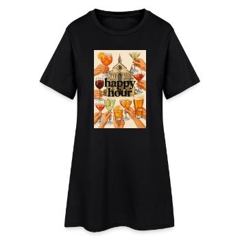 Happy_Hour_Collage - Robe T-shirt Femme - noir - Devant