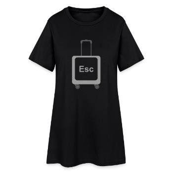 Mode Échappement – Touche ÉCHAP - Robe T-shirt Femme - noir - Devant