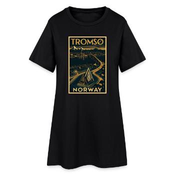 Tromsø Norvège – Affiche de voyage rétro Art déco - Robe T-shirt Femme - noir - Devant