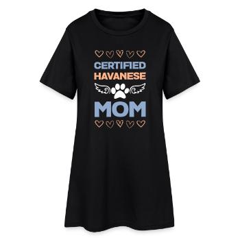Certified Havanese Mom - Frauen T-Shirt-Kleid - Schwarz - Vorne