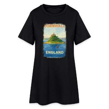 Cornwall England – Aquarell Reiseposter - Frauen T-Shirt-Kleid - Schwarz - Vorne