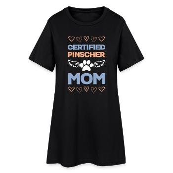 Pinscher Mom Certified - Frauen T-Shirt-Kleid - Schwarz - Vorne