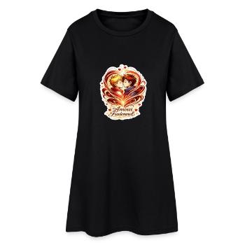 Amour Fusionnel: Duo Enlacé - Robe T-shirt Femme - noir - Devant