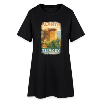 Alanya Turkey – Affiche de voyage aquarelle Tour rouge - Robe T-shirt Femme - noir - Devant