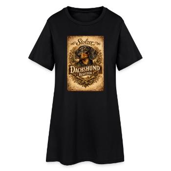 Proud Dachshund Owner Vintage Dachshund Holder - Women’s T-Shirt Dress - black - Front