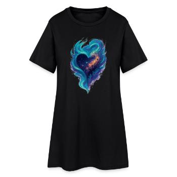 Amour - Cœur - Saint Valentin - Mariage - Robe T-shirt Femme - noir - Devant