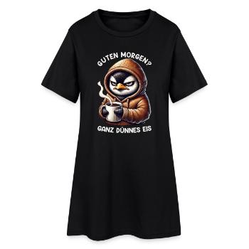 Guten Morgen Ganz Dünnes Eis Pinguin Schlafmützen - Women’s T-Shirt Dress - black - Front