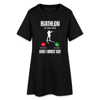 Le biathlon m’appelle et je dois y aller - Robe T-shirt Femme - noir - Devant
