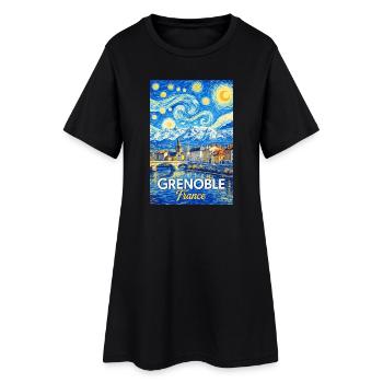 Grenoble, Frankreich - Frauen T-Shirt-Kleid - Schwarz - Vorne