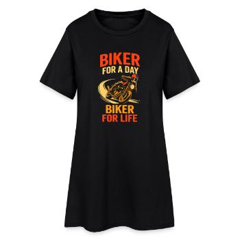 Biker For Life Biker – Motorrad-Leidenschaft - Frauen T-Shirt-Kleid - Schwarz - Vorne