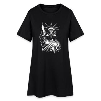 Statue of Liberty with Gas Mask design - Women’s T-Shirt Dress - black - Front