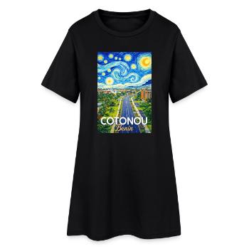 Rue Cotonou Ciel étoilé - Robe T-shirt Femme - noir - Devant