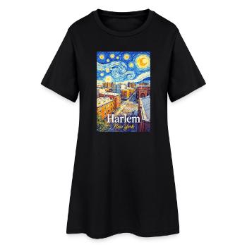 Harlem Night City Star Style - Robe T-shirt Femme - noir - Devant