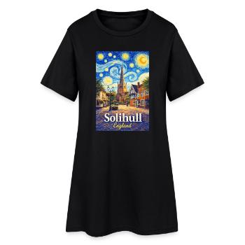Vue de la ville de Solihull, Angleterre - Robe T-shirt Femme - noir - Devant