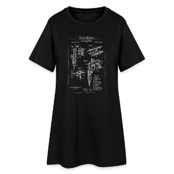 Conception du plan de la machine à tatouer - Robe T-shirt Femme - noir - Devant