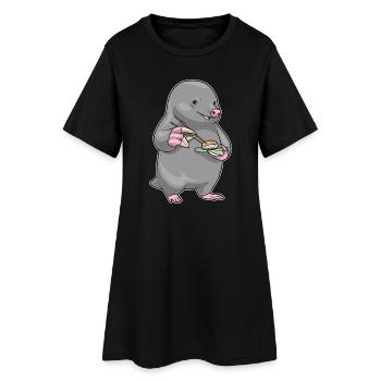 Mole Sushi - Robe T-shirt Femme - noir - Devant