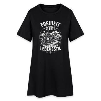Freiheit ist ein Lebensstil Motorrad - Frauen T-Shirt-Kleid - Schwarz - Vorne