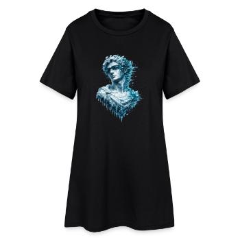 Busto classico in glitch ghiaccio - Women’s T-Shirt Dress - black - Front
