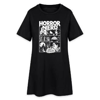 Horror Nerd Comic Spoiler Angst - Frauen T-Shirt-Kleid - Schwarz - Vorne