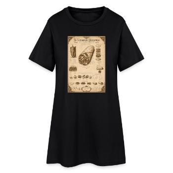 Vintage Shawarma Blueprint - Women’s T-Shirt Dress - black - Front