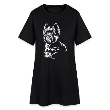 Cairn Terrier "Black Edition" - Frauen T-Shirt-Kleid - Schwarz - Vorne
