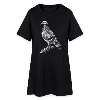 Portrait de colombe au trait noir - Robe T-shirt Femme - noir - Devant