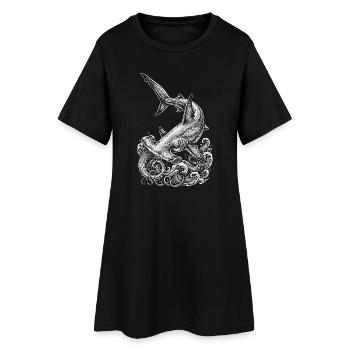 Conception du requin-marteau - Robe T-shirt Femme - noir - Devant