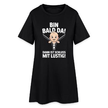  Bin Bald Da Dann Ist Schluss Mit Lustig Lustiger - Frauen T-Shirt-Kleid - Schwarz - Vorne