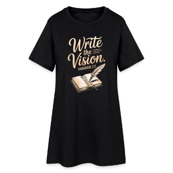 Écrivez l’œuvre d’art Vision Habacuc 2:2 - Robe T-shirt Femme - noir - Devant