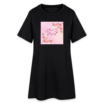 Bonne fête des Mères Roses Rosées - Robe T-shirt Femme - noir - Devant