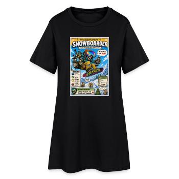 Der Snowboarder – nur noch ein Trick - Frauen T-Shirt-Kleid - Schwarz - Vorne